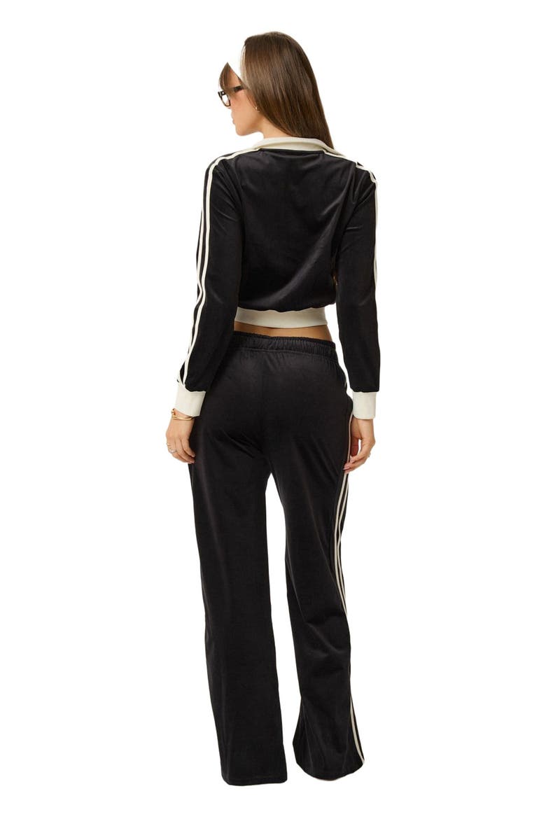Velour Track Pants, Alternate, color, Black