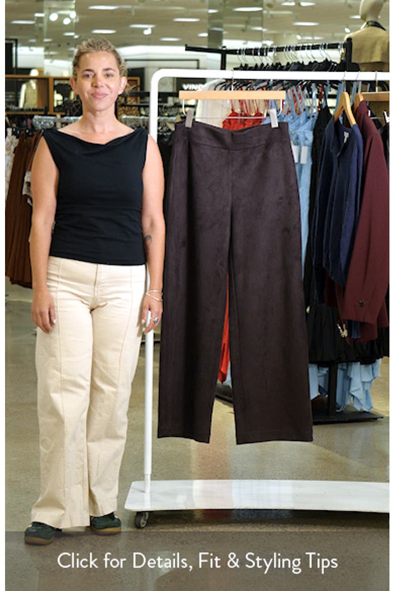 High Waist Faux Suede Wide Leg Pants video