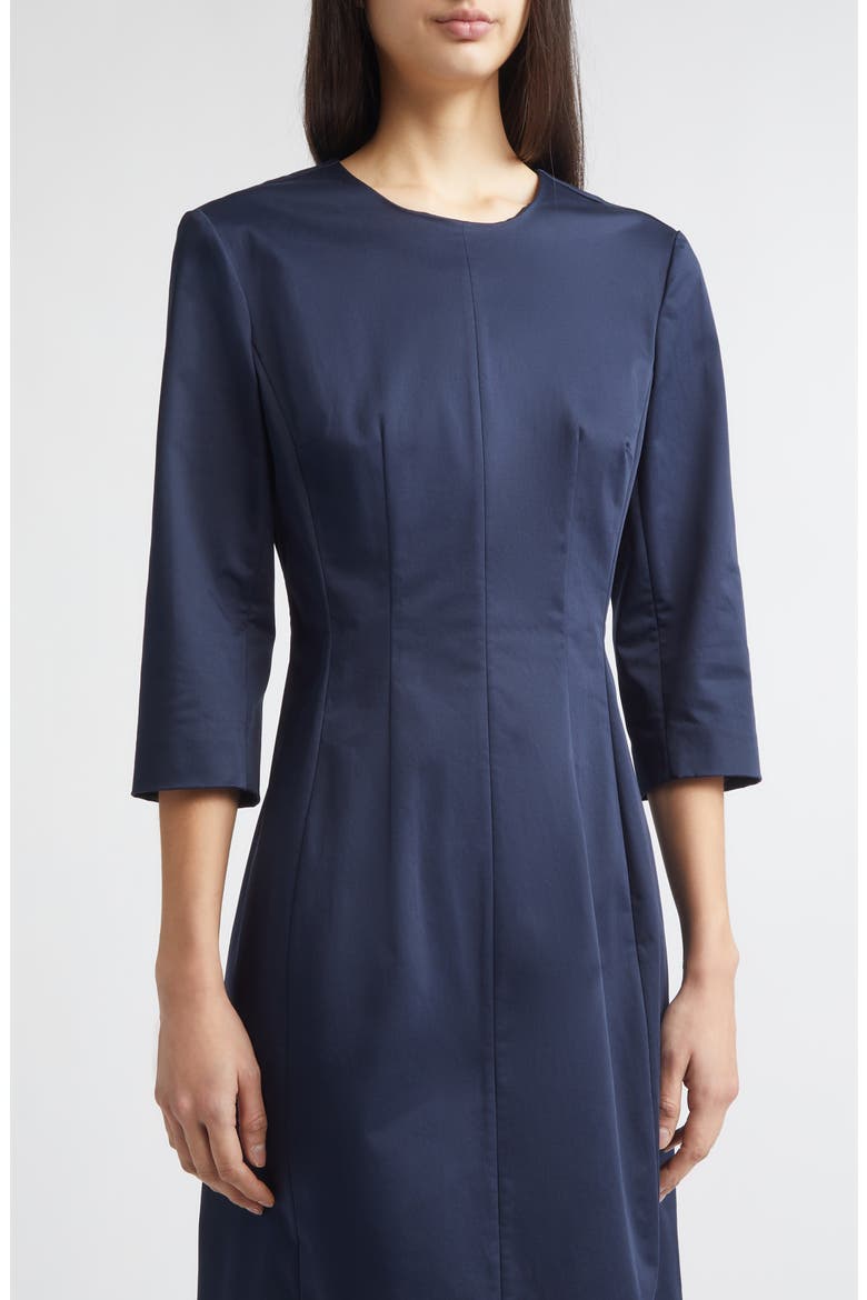 Blair Stretch Cotton Sheath Dress, Alternate, color, NAVY