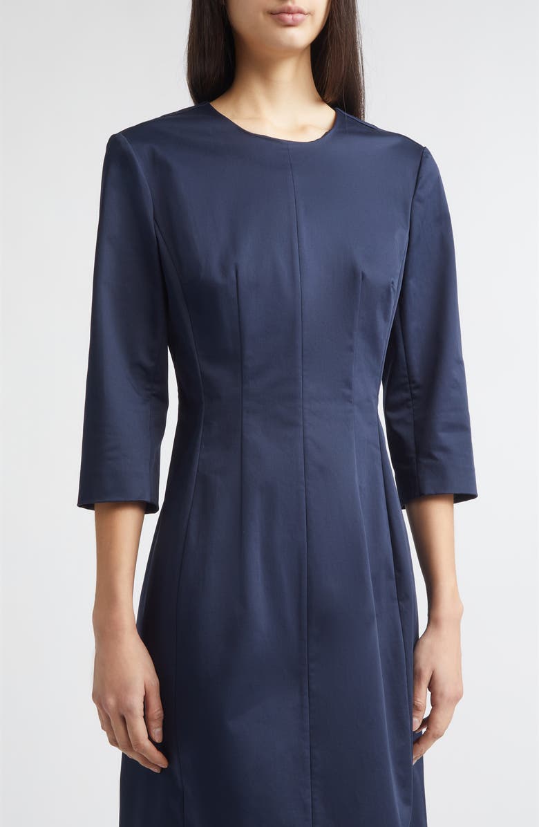 PARTOW Blair Stretch Cotton Sheath Dress, Alternate, color, Navy
