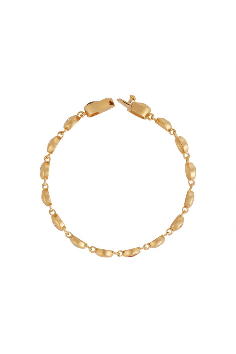 Multi Symbol Charm Bracelet Gold Plated Celestial Blessings, Alternate, color, Gold/Multicolor
