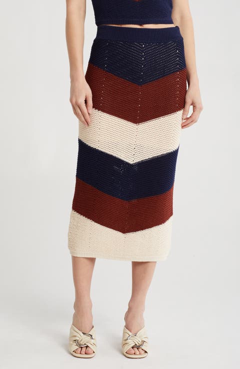 Tia Chevron Knit Skirt