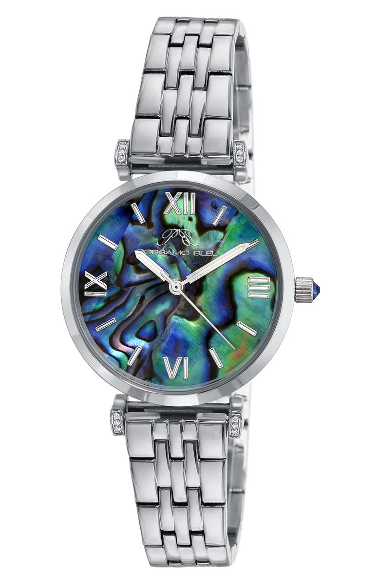 PORSAMO BLEU Sylvie Abalone Dial Bracelet Watch, 32mm, Main, color, 