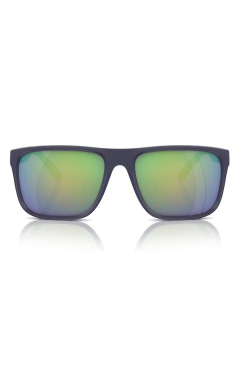 59mm Mirrored Square Sunglasses