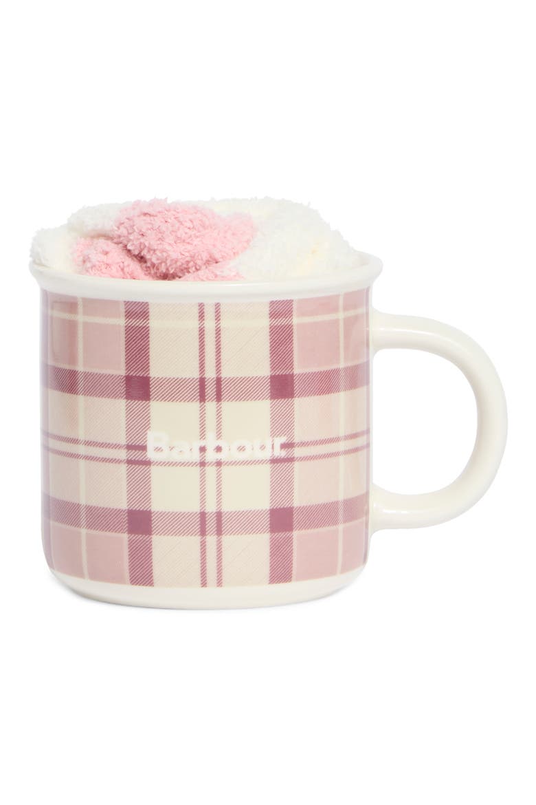 Plaid Ceramic Travel Mug & Socks Set, Main, color, DEWBERRY TARTAN