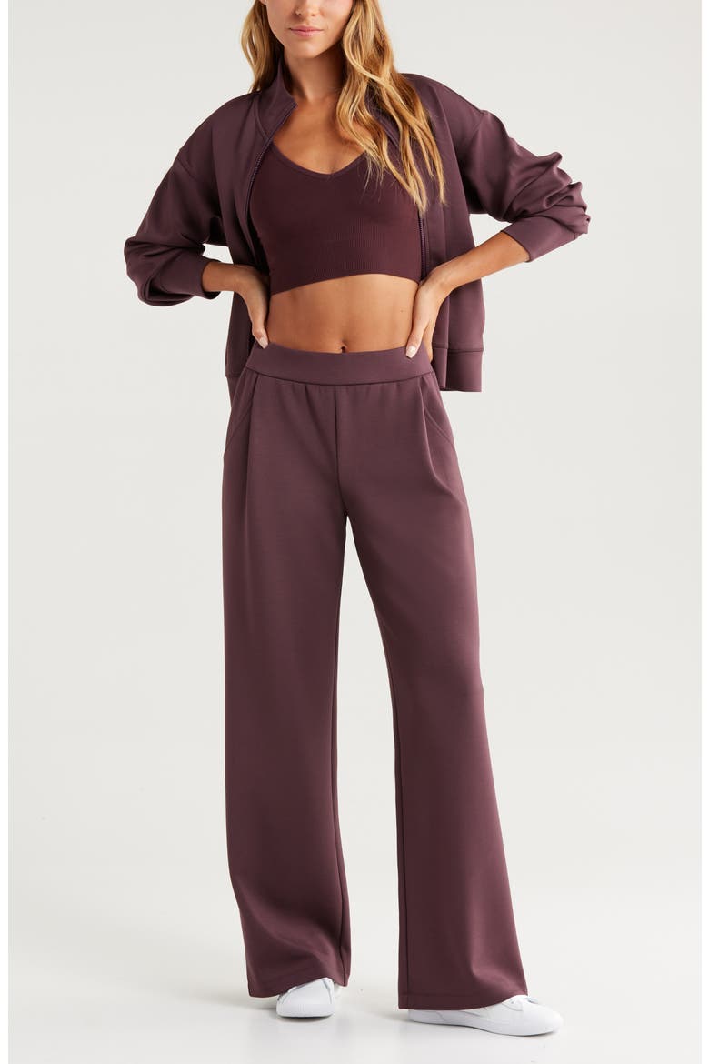 Luxe Wide Leg Pants, Alternate, color, BURGUNDY FUDGE