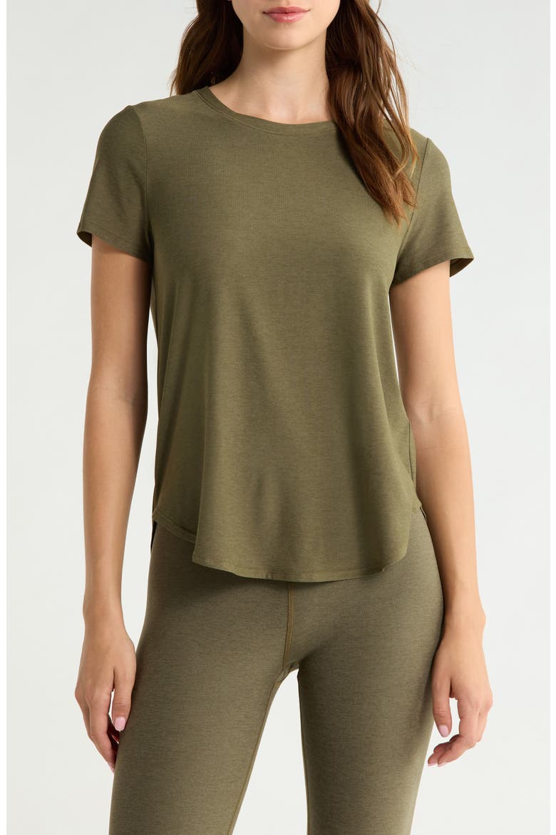 On the Down Low T-Shirt, Main, color, BEYOND OLIVE HEATHER