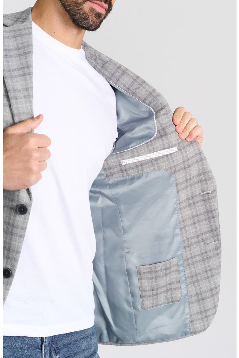 Windowpane Sport Coat, Alternate, color, GREY
