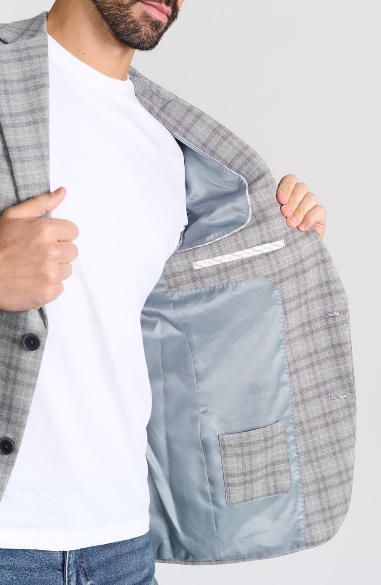 Ibiza Windowpane Sport Coat, Alternate, color, Grey