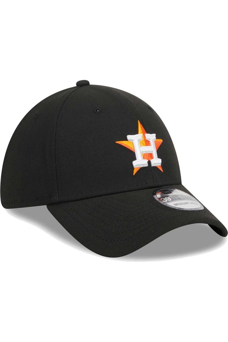 Men's New Era Black Houston Astros Logo 39THIRTY Flex Hat, Alternate, color, Black