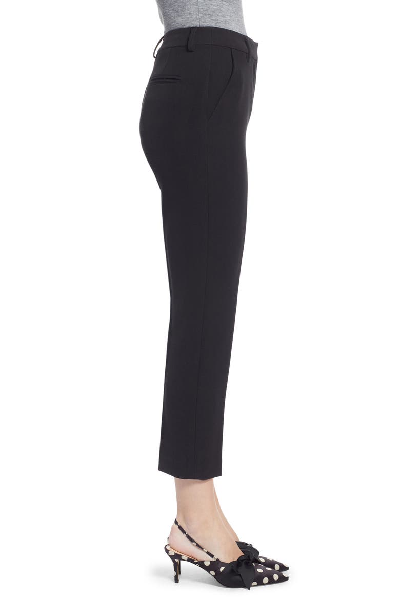 Flat Front Trousers (Nordstrom Exclusive), Alternate, color, BLACK