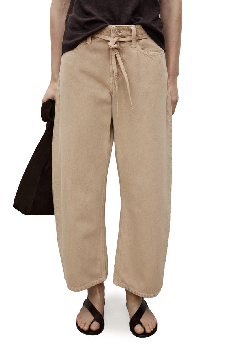 MANGO Belted Balloon Jeans, Main, color, 