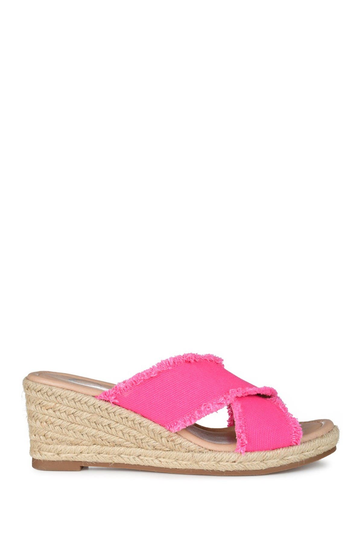 JOURNEE Shanni Slip-On Espadrille Wedge Sandal, Alternate, color, FUCHSIA