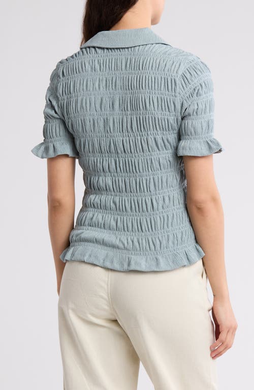 Sanctuary Smocked Short Sleeve Button-up Shirt