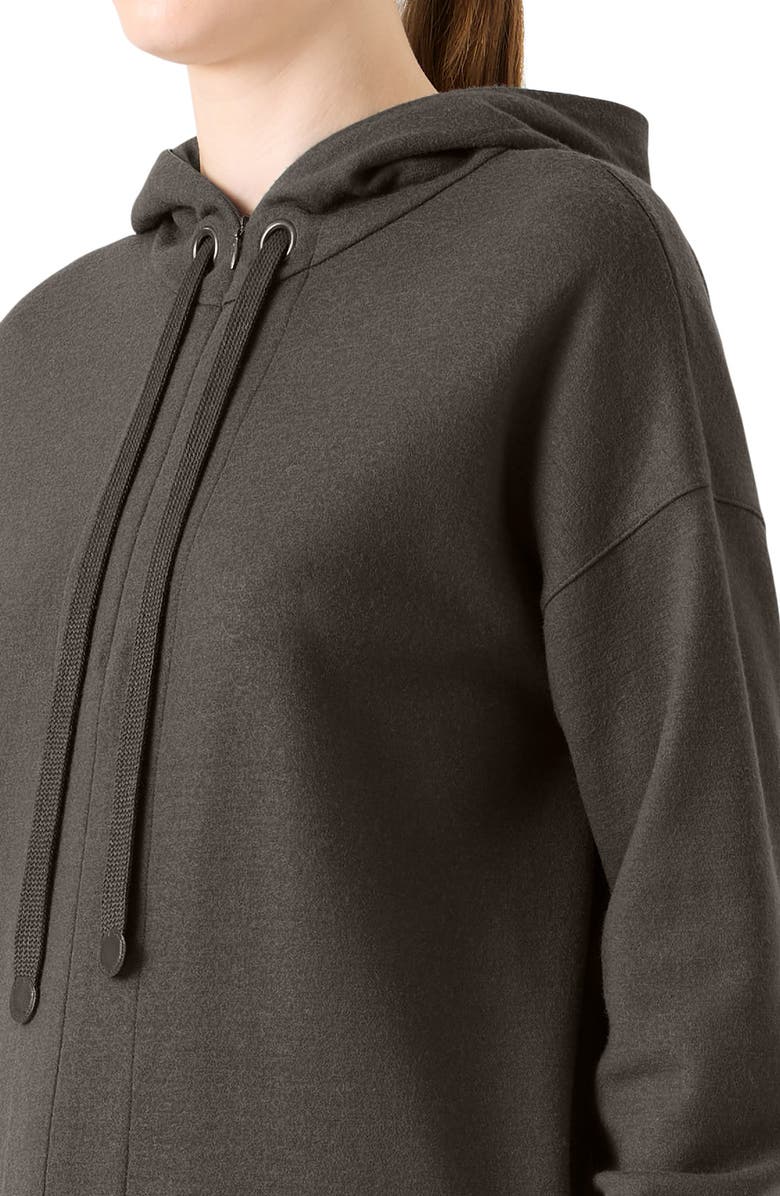 Akris punto Wool Full Zip Hoodie, Alternate, color, Bark