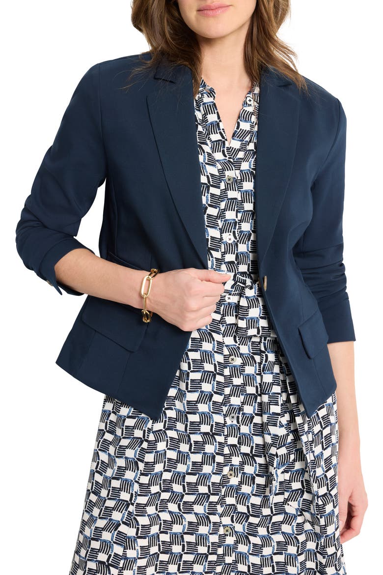 Seasonless Cotton Blend Blazer, Main, color, DARK INDIGO