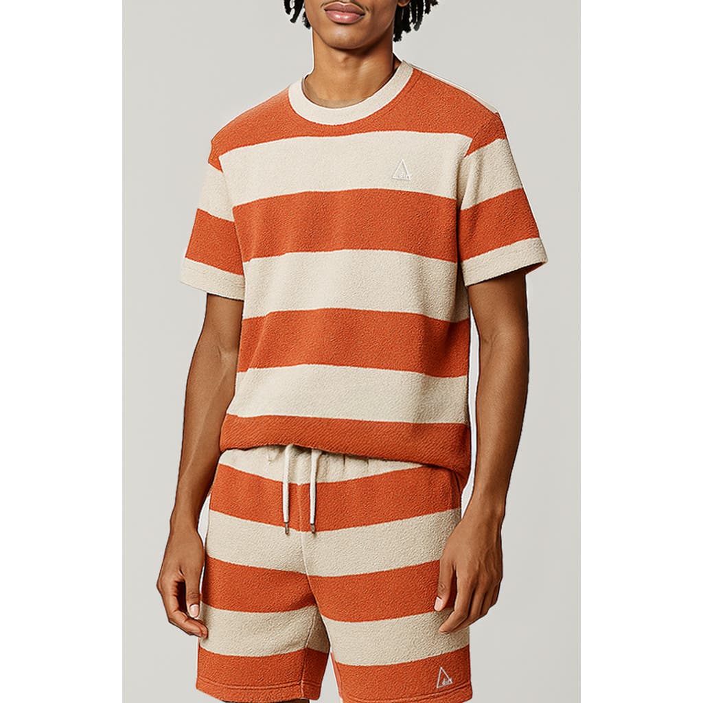 D.rt Classic Stripe Terry T-shirt In Orange