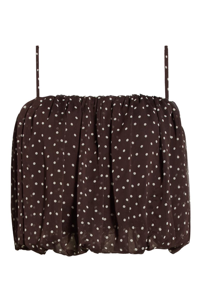 Polka Dot Crop Bubble Camisole, Main, color, CHOCOLATE PIN DOT