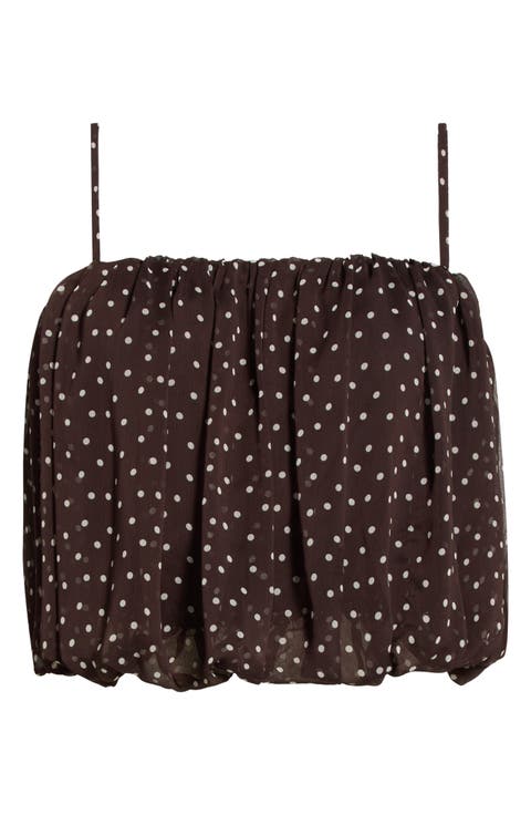 Polka Dot Crop Bubble Camisole