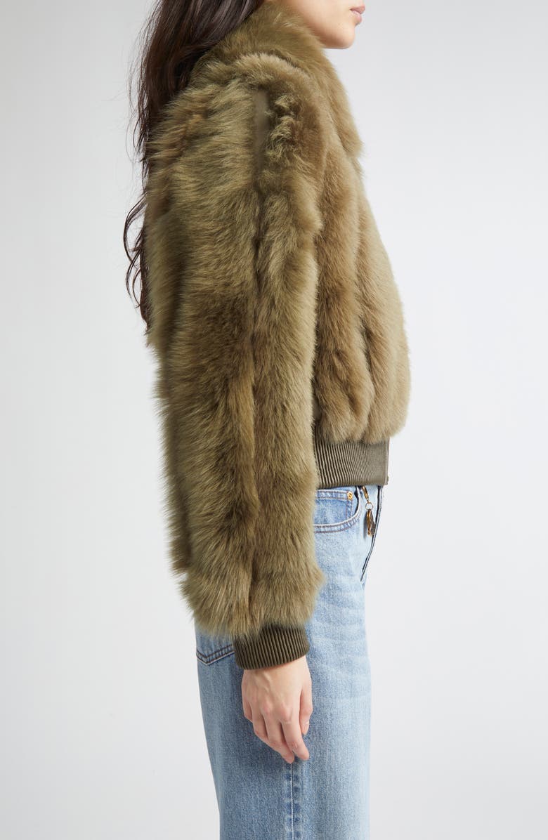 Zimmermann Hypnotic Genuine Shearling Bomber Jacket, Alternate, color, Olive