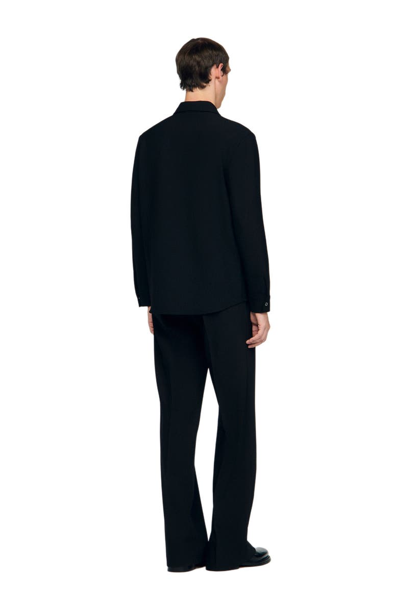 SANDRO Long-sleeved jersey shirt, Alternate, color, Black