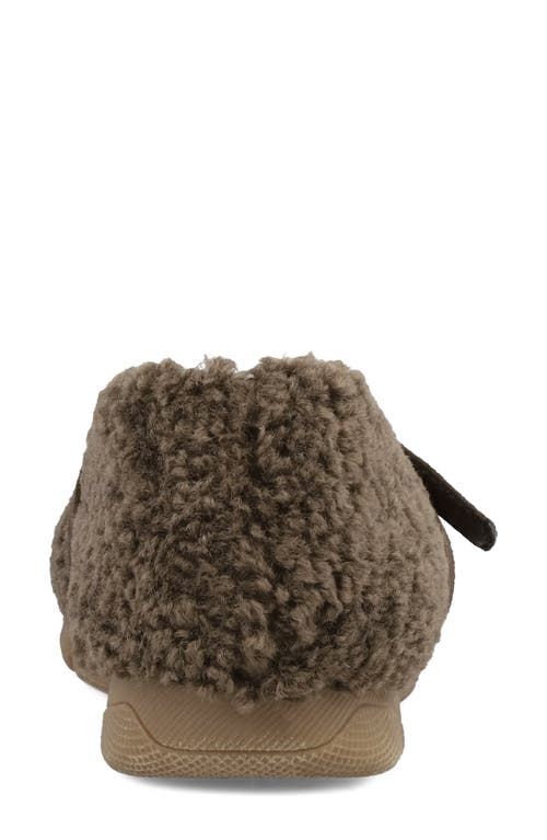 Mia Kayti Faux Shearling Mary Jane Flat In Brown