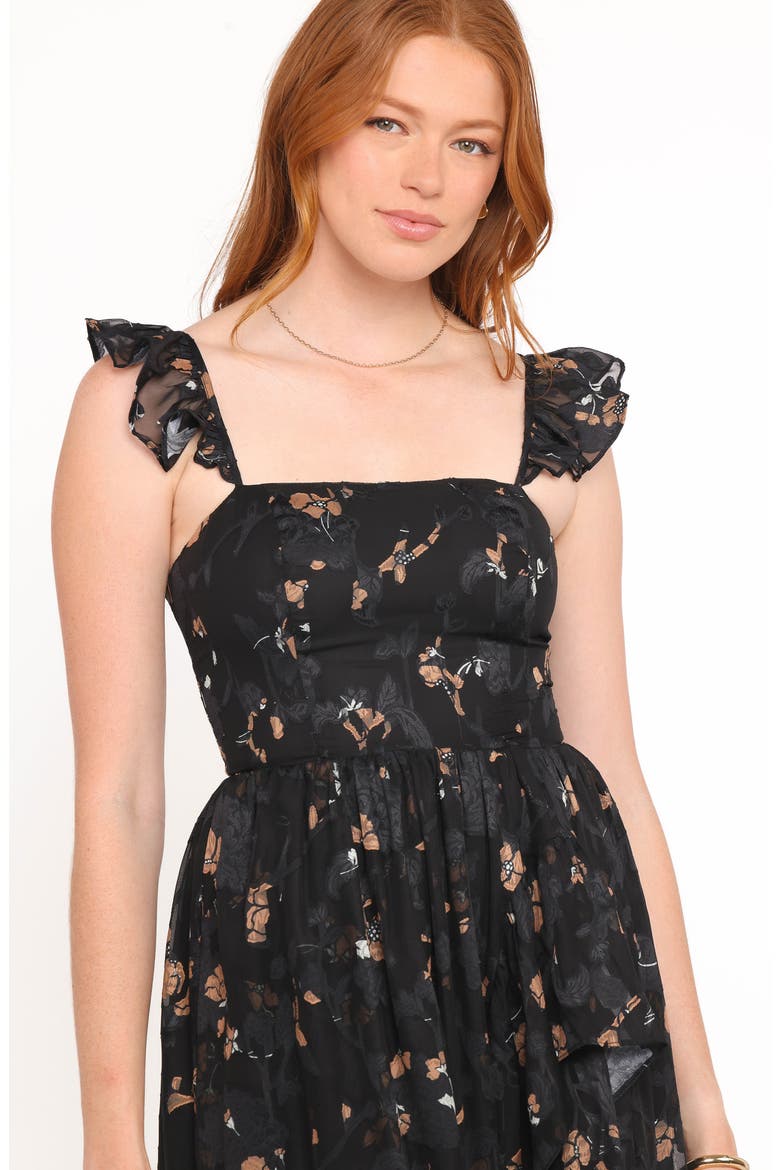 Orielle Maxi Dress, Alternate, color, BLACK/ BEIGE FLORAL