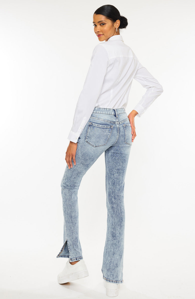 KanCan Nadia Mid Rise Y2K Bootcut Jeans, Alternate, color, Acid Wash