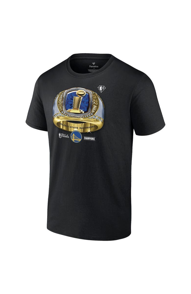 FANATICS Men's Fanatics Branded Black Golden State Warriors 2022 NBA Finals Champions Bling Ring T-Shirt, Alternate, color, 