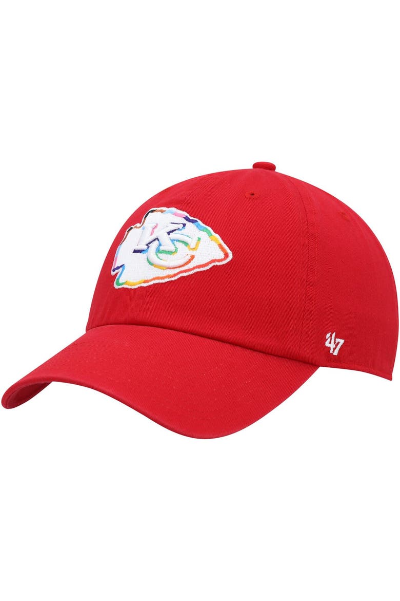 Men's '47 Red Kansas City Chiefs Pride Clean Up Adjustable Hat, Main, color, Red