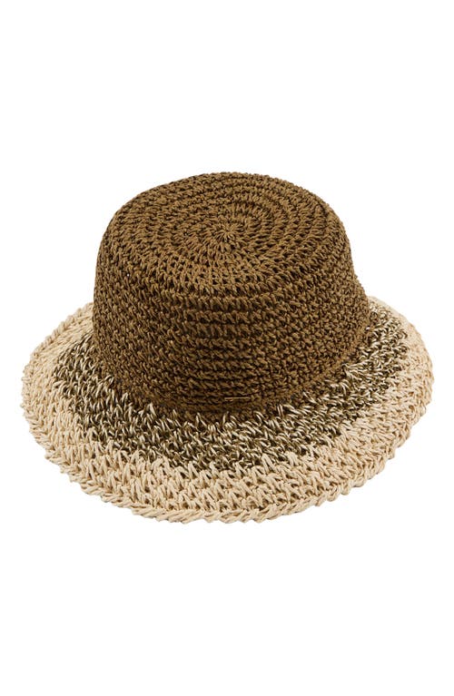 Eugenia Kim Ombre Crochet Packable Bucket Hat In Brown