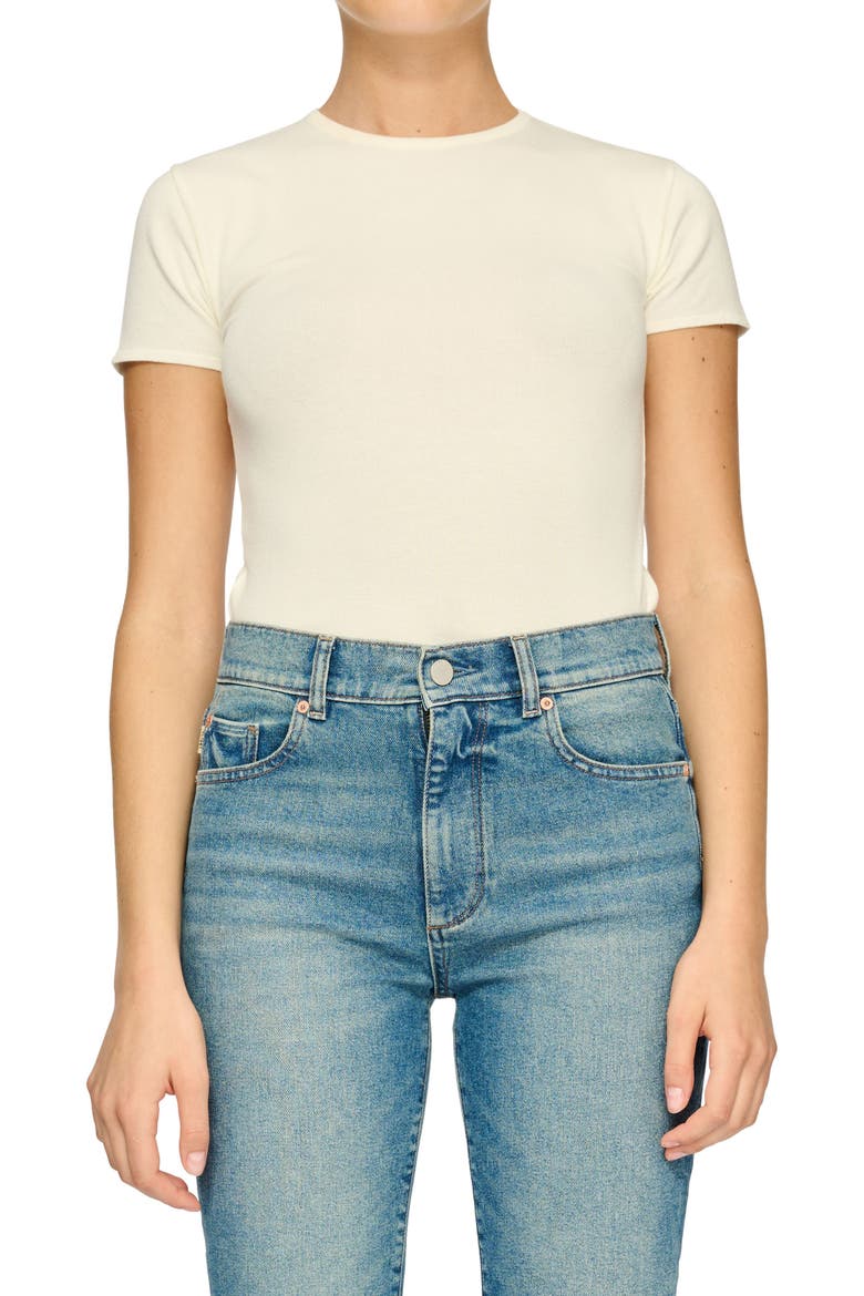 Instasculpt Knit Tee, Main, color, CREAM