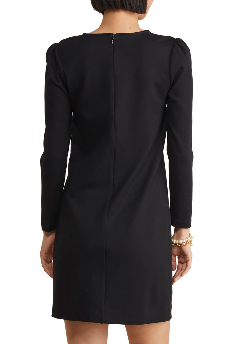 Long Sleeve Ponte Minidress, Alternate, color, JET BLACK