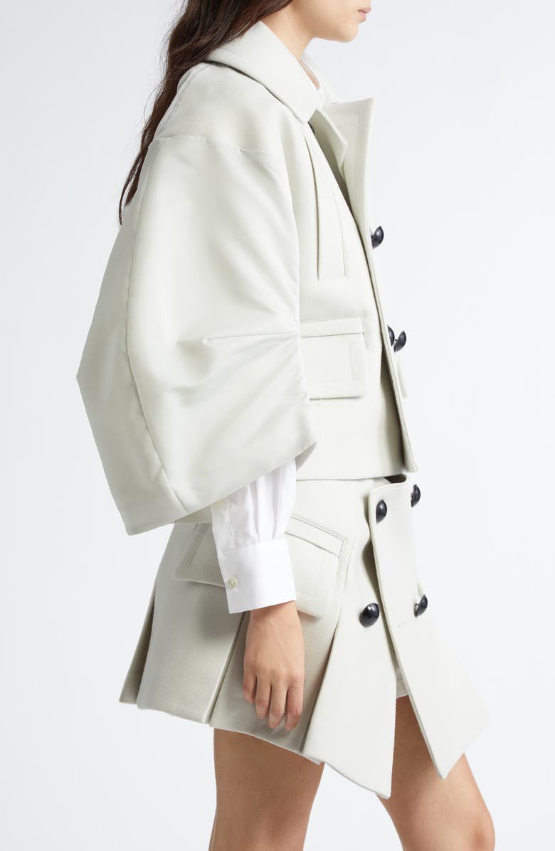 Sacai Wool & Nylon Mixed Media Jacket, Alternate, color, 