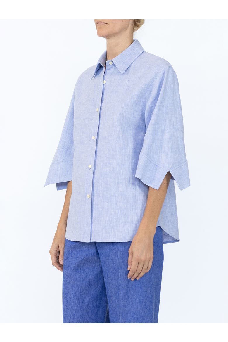 Georgie Shirt with flared sleeves, Alternate, color, Pale Blue