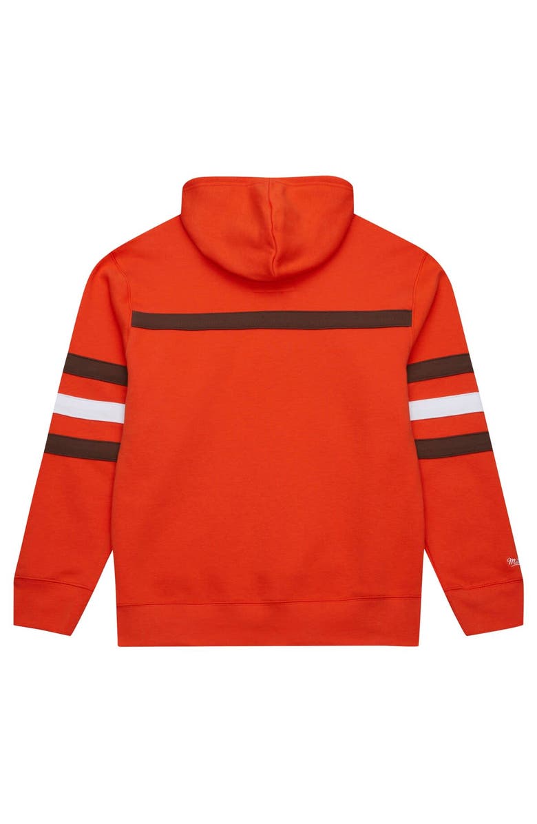 Mitchell & Ness Men's Orange Cleveland Browns Vintage Logo Head Coach Fleece Pullover Hoodie, Alternate, color, Orange