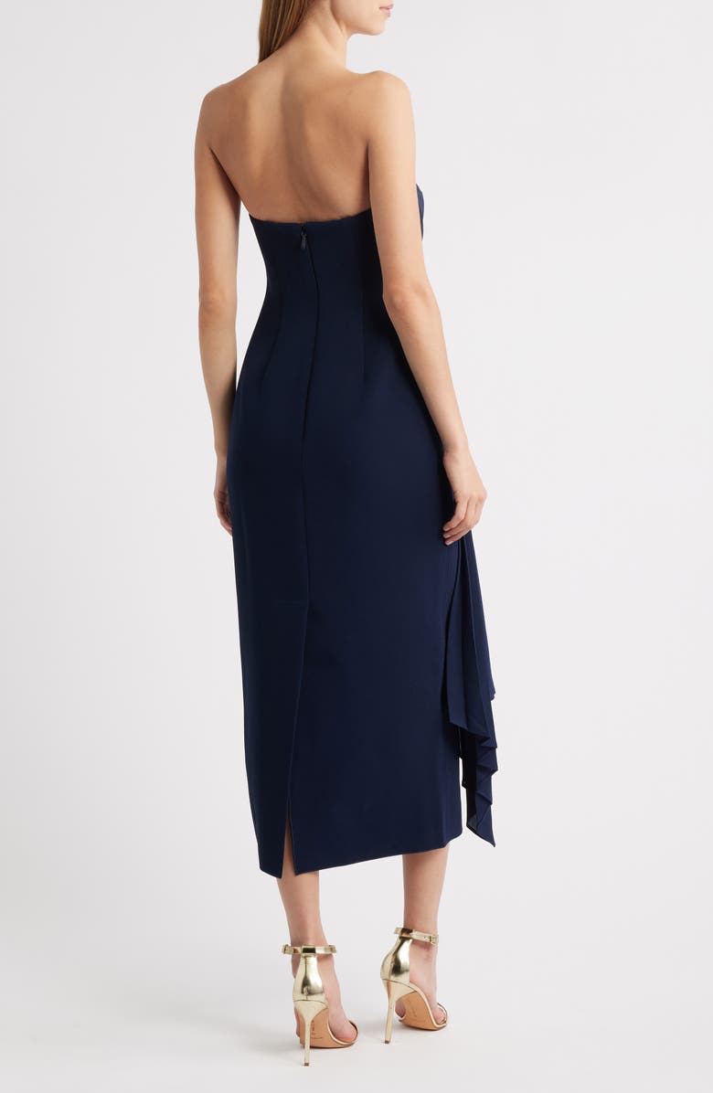 Acler Whitnell Strapless Draped Cocktail Dress, Alternate, color, Navy