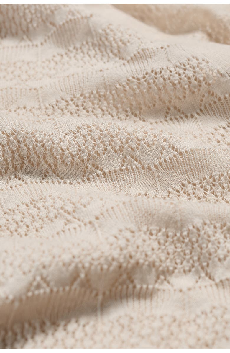 Seasalt Cornwall Sweet Day Pointelle Organic Cotton Cardigan, Alternate, color, Knit Melange Chalk