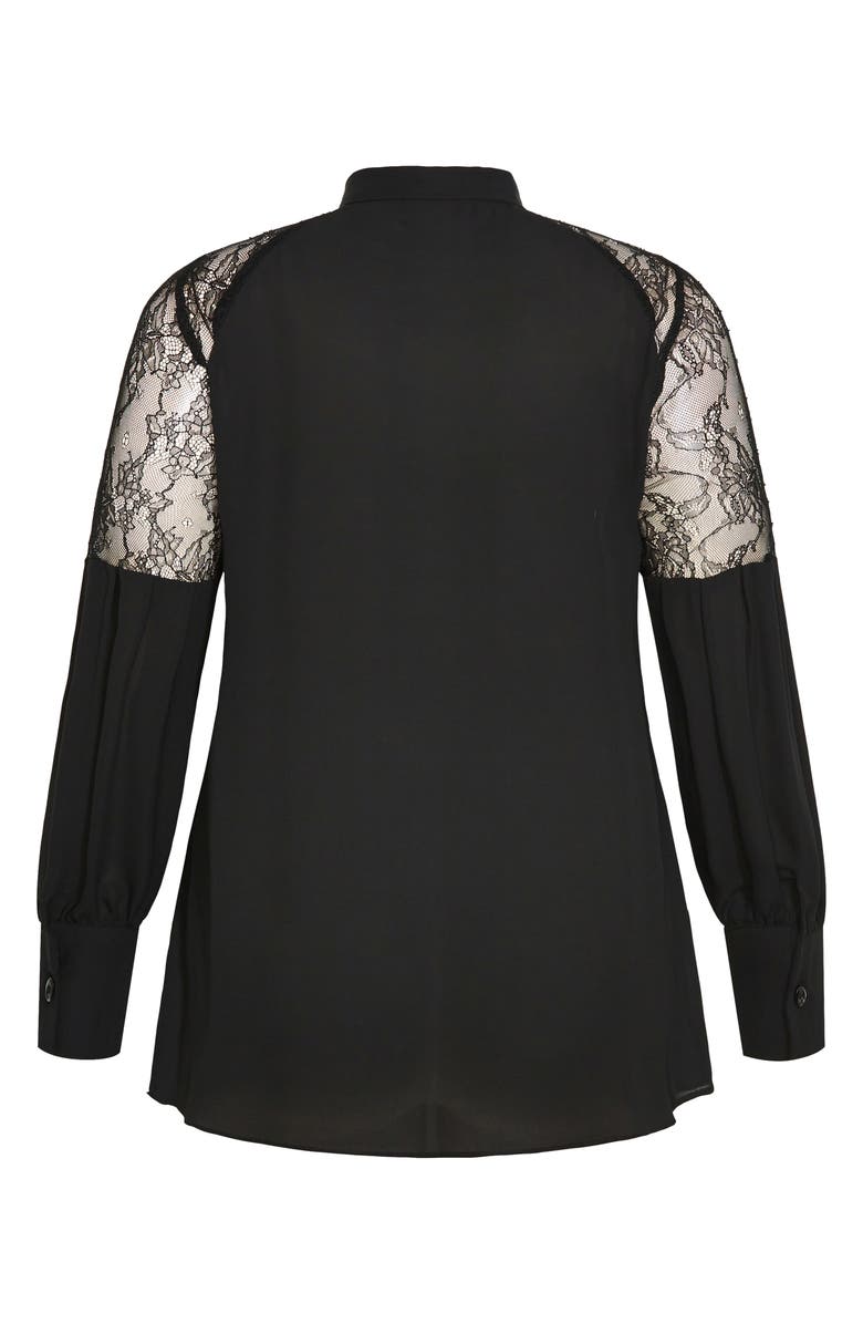 City Chic Lacey Tie Neck Top, Alternate, color,