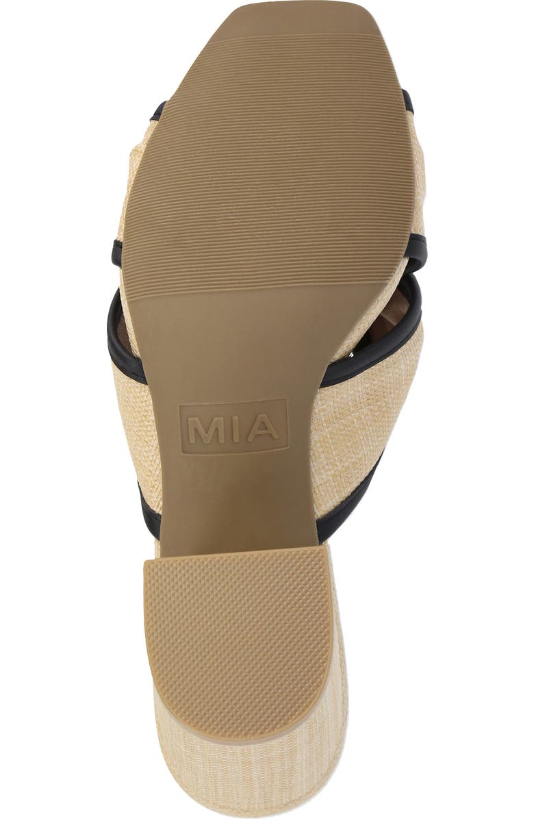 MIA Hania Block Heel Sandal, Alternate, color, Natural With Black