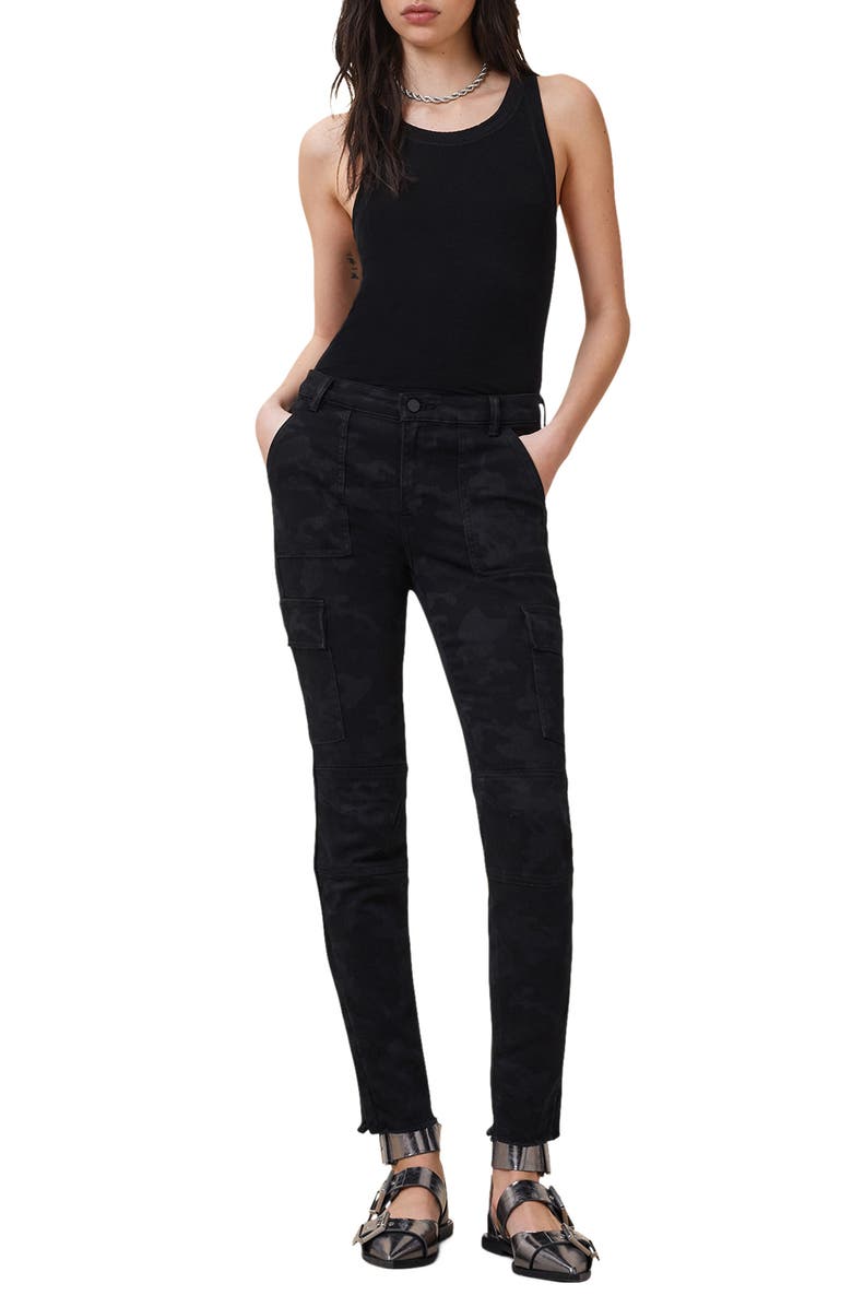 AllSaints Duran Skinny Fit Cargo Jeans, Alternate, color, 