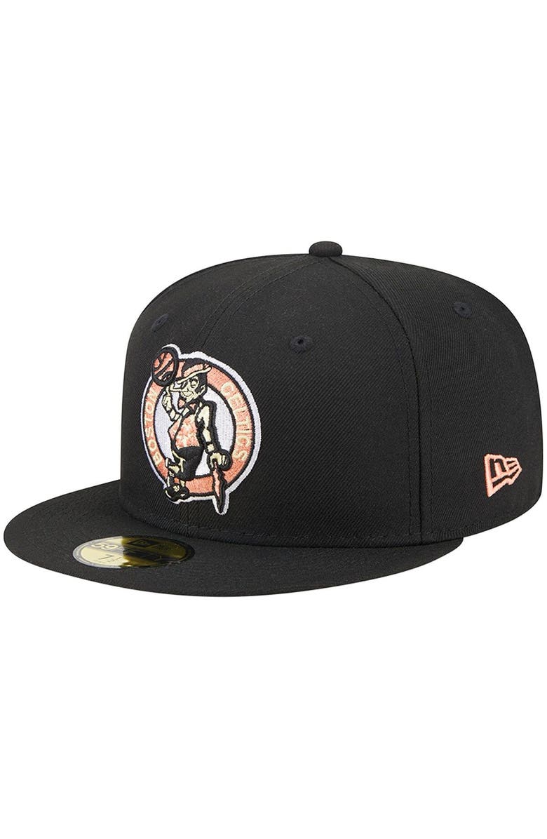 New Era Men's New Era Black Boston Celtics Floral Side 59FIFTY Fitted Hat, Alternate, color,