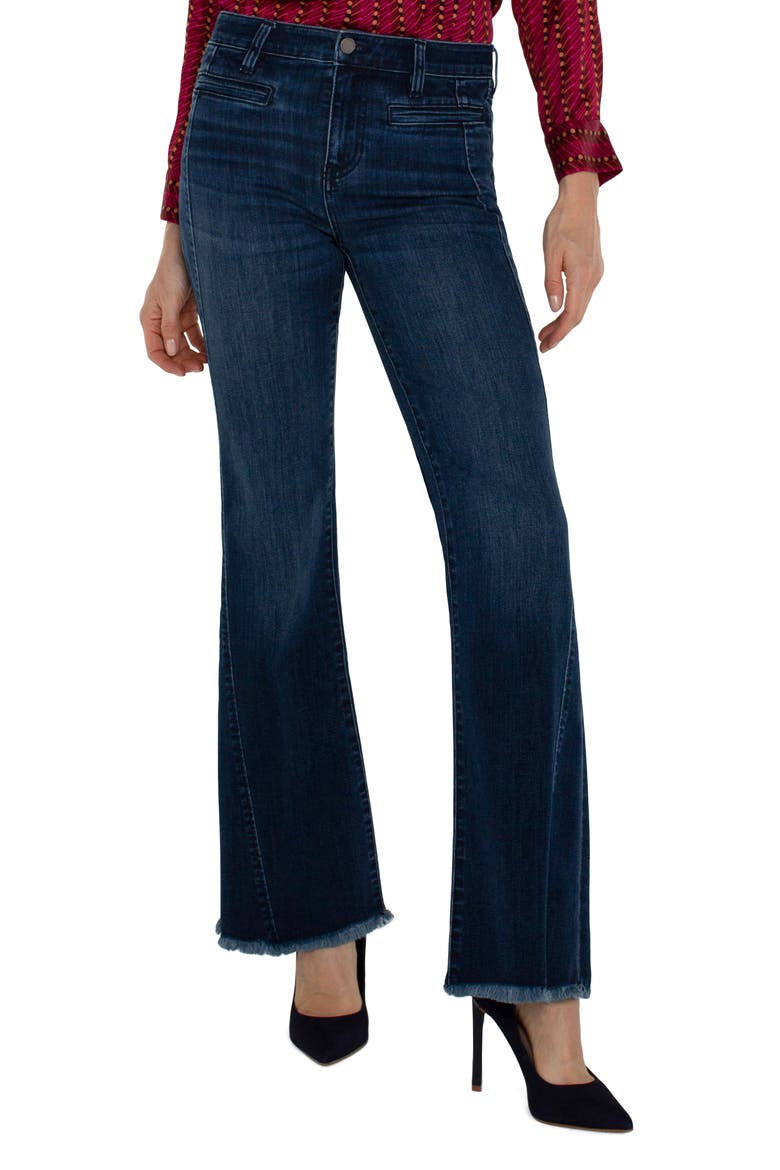 Hannah Welt Pocket Flare Jeans, Main, color, MOUNT DORA