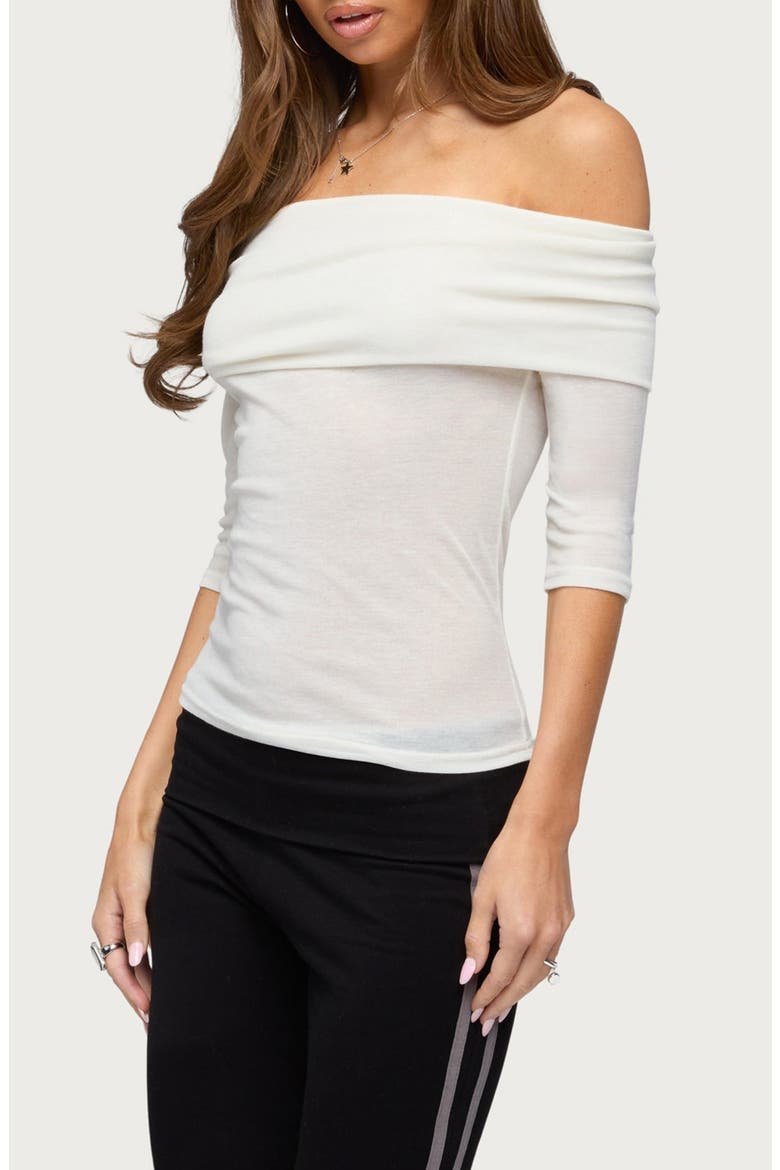 Thais Off the Shoulder Backless Top, Alternate, color, IVORY