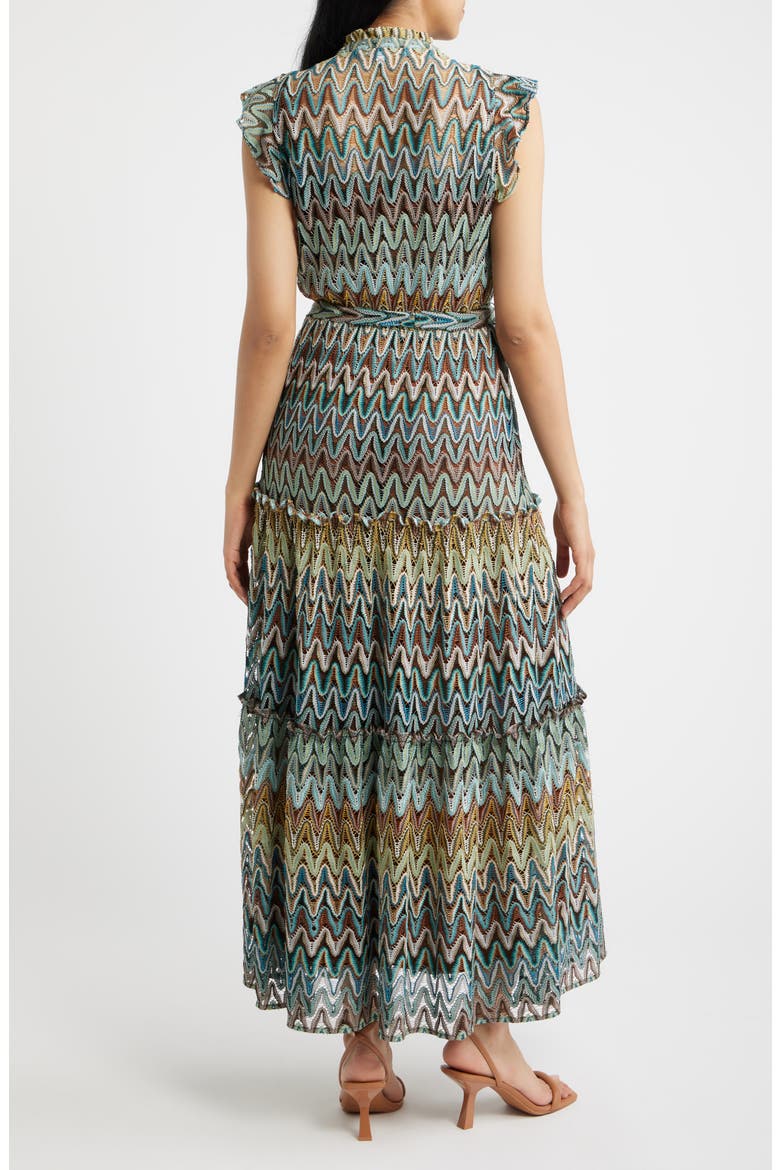 Zigzag Sleeveless Maxi Dress, Alternate, color, GREEN MULTI