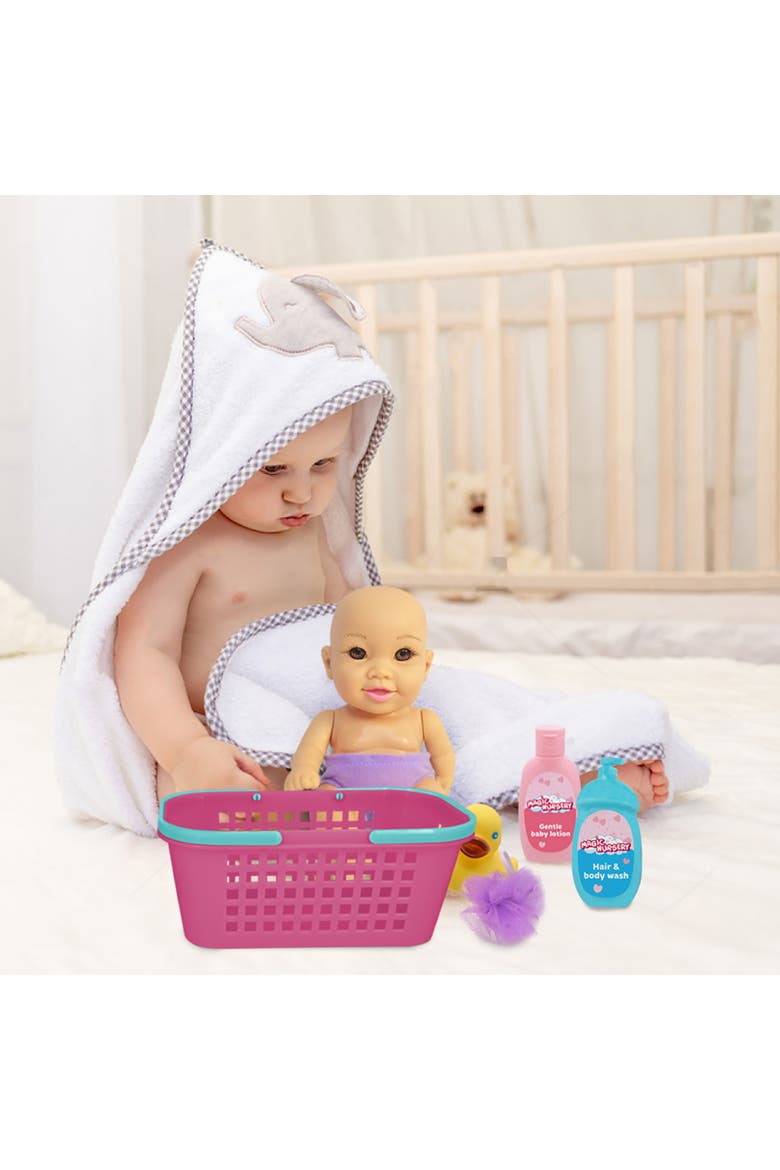 Bath Caddy 8" Baby Doll Playset Doll W/ Brown Eyes, Alternate, color, Multicolored