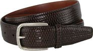 CrookhornDavis Men's Basic Lux Trial Tri-Town Calfskin Dress Belt