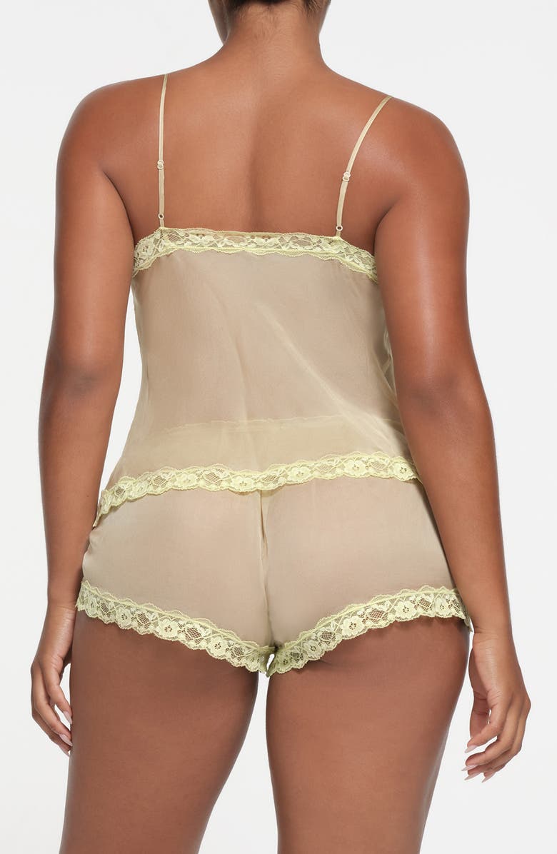 SKIMS Lace Triangle Silk Camisole, Alternate, color, Sage Multi