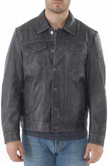 Missani Le Collezioni Leather Trucker Jacket