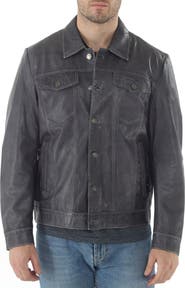 Missani Le Collezioni Leather Trucker Jacket